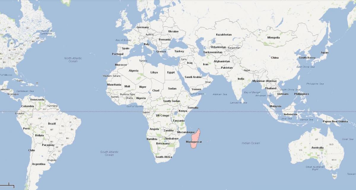 дэлхийн газрын зураг харагдаж байгаа Мадагаскар
