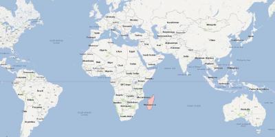 Дэлхийн газрын зураг харагдаж байгаа Мадагаскар